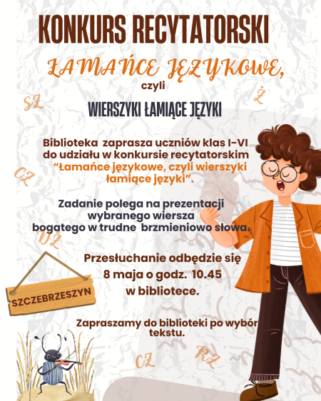 Konkurs recytatorski ''Łamańce językowe, czyli wierszyki łamiące języki''