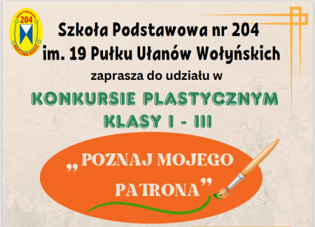 Konkurs plastyczny dla klas I – III, pt. „POZNAJ MOJEGO PATRONA”