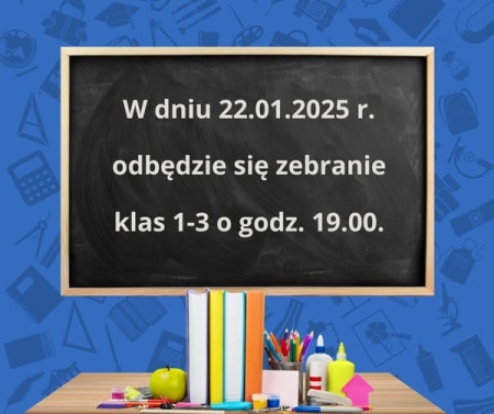 Zebrania dla rodziców klas 1-3