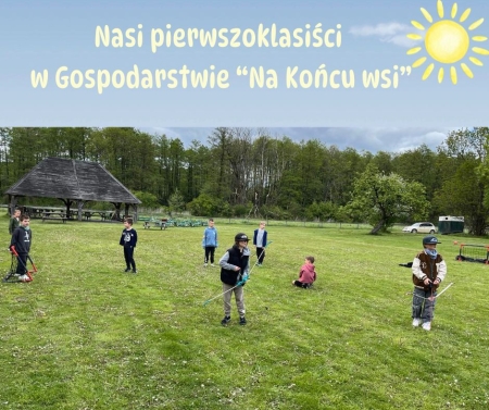 Pierwszoklasiści w gospodarstwie agroturystycznym 